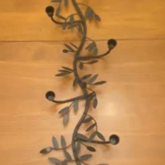 Hand-painted Metal Olive Branch 10 Candle Centerpiece